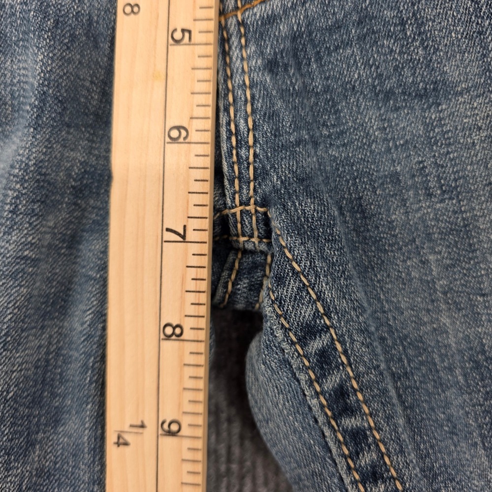 MEK Denim Easter Island Medium Wash Bootcut Jeans Blue Low Rise 27x32 Distressed - Picture 4 of 11